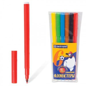 Фломастеры Centropen  6 цв., вент.колпачок, пласт.упак, гарантия - 3года, 7790/6