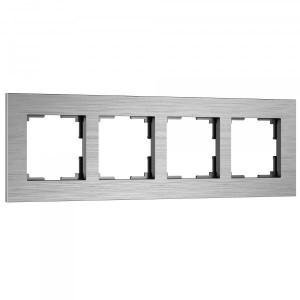 Werkel рамка СУ 4 мест.  AluMax (алюминий) W0043506 a066328