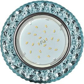 Ecola GX53 H4 LD7040 св-к Круг "Бабочки" подсветка 4K Голубой/Хром 35x125 FB53CBEFB (10!)