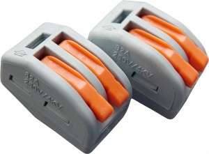 GENERAL клемма СМК 222-412 с рычагом 2х(0,08-4мм2) (уп.50шт, цена за шт) тип WAGO 800481