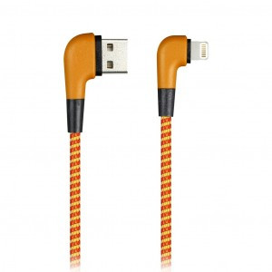 Дата-кабель USB(A)шт. - 8pin шт.(iphone) Smartbuy SOCKS L-TYPE, оранж, 2А,1м (iK-512NSL orange)/100
