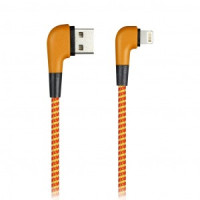 Дата-кабель USB(A)шт. - 8pin шт.(iphone) Smartbuy SOCKS L-TYPE, оранж, 2А,1м (iK-512NSL orange)/100