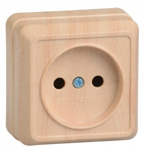 IEK ОКТАВА роз. ОУ 1 мест.  10А сосна (корпус ABS) РС20-2-ОС