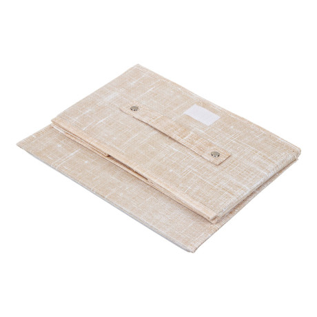 Кофр для хранения с крышкой тм VETTA ЛЁН, полиэстер, 26х20х15см, бежевый