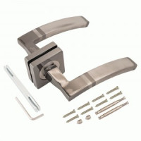 PUERTO AL 520-02 BN/SN черный никель/никель мат. Комплект дверных ручек, ручки 2шт, б/мех.  (20)