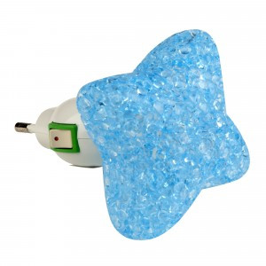 Uniel DTL-309 ночник 0.1W 1LED Звездочка синий/BLUE, 220V, пластик, с выкл, BL
