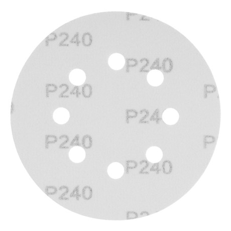 Круг абразивный на ворсовой подложке под "липучку", перфорированный, P 240, 125 мм, 5 шт Matrix