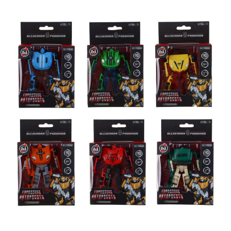ИГРОЛЕНД Робот "Городские Автороботы", трансформируется в машину, ABS, 9х5х15 см, 6 дизайнов