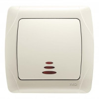 VIKO by Panasonic Carmen выкл. СУ 1 кл. инд. крем. 90562019-RU (Турция)