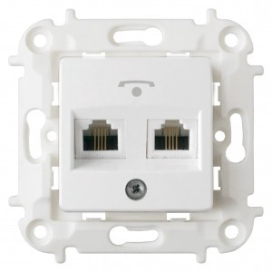 Bylectrica Мастер мех. роз. СУ телеф. 2 гнезда, белый (корп. ABS) ТР24-6002