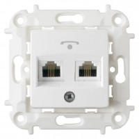 Bylectrica Мастер мех. роз. СУ телеф. 2 гнезда, белый (корп. ABS) ТР24-6002