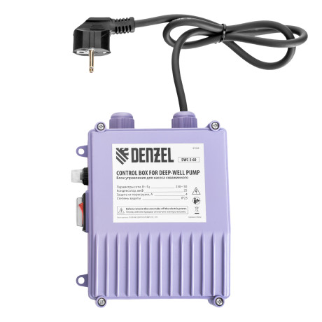 Скважинный насос DWC-3-60, центробежный, диаметр 3", 800 Вт, 3300 л/ч, напор 60 м Denzel
