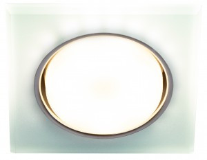 ЭРА DK LD50 FR св-к встр. декор cо св/д подсветкой GX53, (90-110)120x120x22, белый матовый 57470
