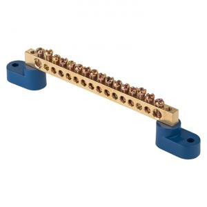 EKF Шина N "Ноль" (нул.) N 6x9мм 8 отверстий латунь желтый изолятор на DIN-рейку PROxima sn0-63-08-d