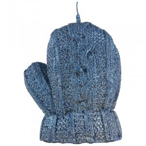 Свеча "Варежка" синяя (лак) Волшебная страна