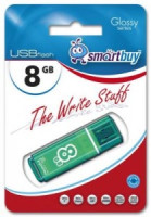 Флеш-диск (флэшка) USB 8Gb SmartBuy Glossy Green (SB8GBGS-G) (1206)