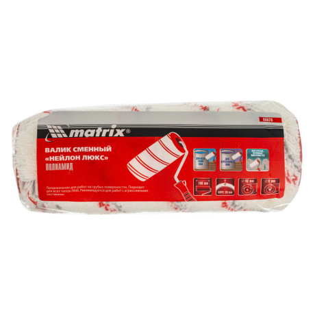 Валик сменный, "Нейлон Люкс", 180 мм, ворс 18 мм, D 48 мм, D ручки 8 мм, полиамид Matrix