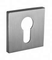 Накладка на цилиндр квадрат. РЕНЦ, супер сатин хром INET 03 slim SSC