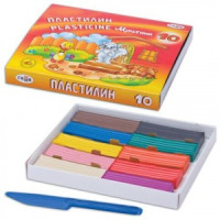 Пластилин ГАММА &quot;Мультики&quot; 10цв., 200 г, со стеком, 280017/281017
