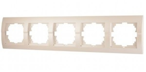 Lezard DERIY рамка 5 мест. горизонт. перламутр