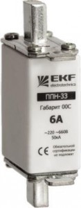 EKF Плавкая вставка ППН-33 100/10А габарит 00С  fus-33/100/10