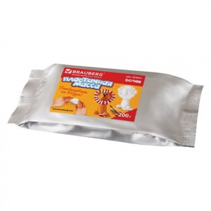 Пластичная масса д/моделир. и лепки BRAUBERG отвердевающая, 200 г, белая, ,Таиланд, 224441