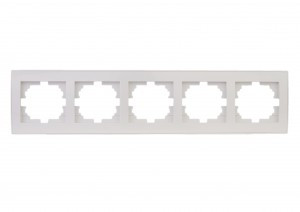Lezard RAIN рамка 5 мест. горизонт. бел. (PC) 703-0202-150