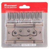 АЛЛЮР 100х75 2BB AC Блистер 2 подш. медь Петля накладная без врезки 2шт. (цена за упак,50,25,1)