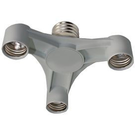 "Ecola переходник с цоколя E40 на 3хE27 Широкий Серебристый A8T37SEAY