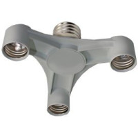 "Ecola переходник с цоколя E40 на 3хE27 Широкий Серебристый A8T37SEAY