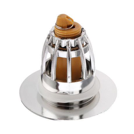 Донный клапан, без перелива, компактный, d=60мм, пластик, хром