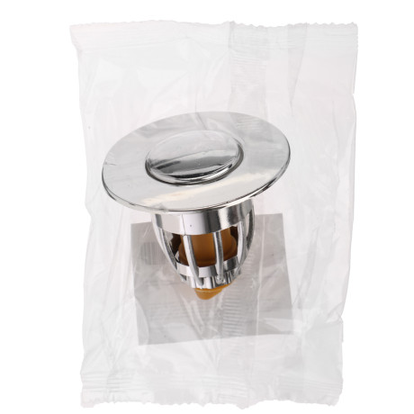 Донный клапан, без перелива, компактный, d=60мм, пластик, хром