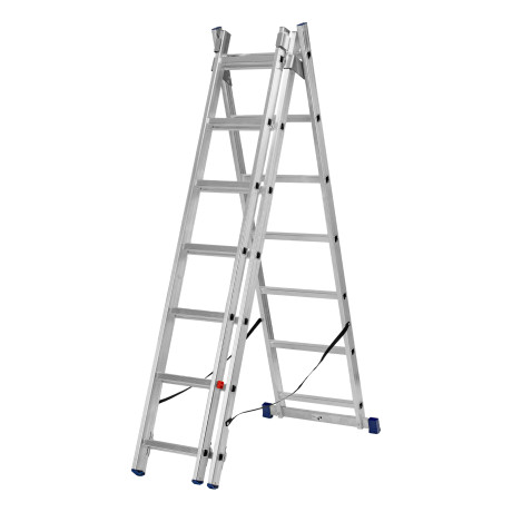 Лестница, 3 х 7 ступеней, алюминиевая, трехсекционная, Сибртех