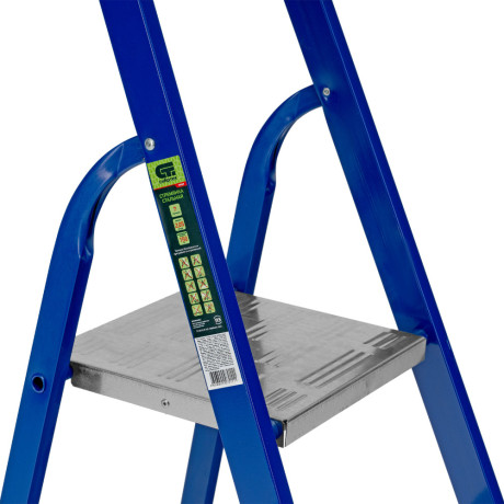 Стремянка, 7 ступеней, стальной профиль, алюминиевые ступени Сибртех