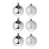 СНОУ БУМ Набор шаров 6 см, 6 шт, серебро, пластик, глиттер, 26-132