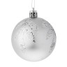 СНОУ БУМ Набор шаров 6 см, 6 шт, серебро, пластик, глиттер, 26-132