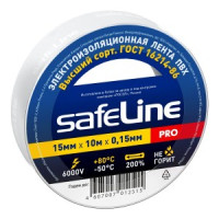 Safeline изолента ПВХ 15/10 белая, 150мкм, арт.9358