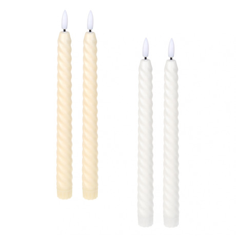 СНОУ БУМ Набор 2шт, светильник декор. LED в виде свечи, 25,5x2см, PP, 2хAAA, 1 режим, 2 дизайна