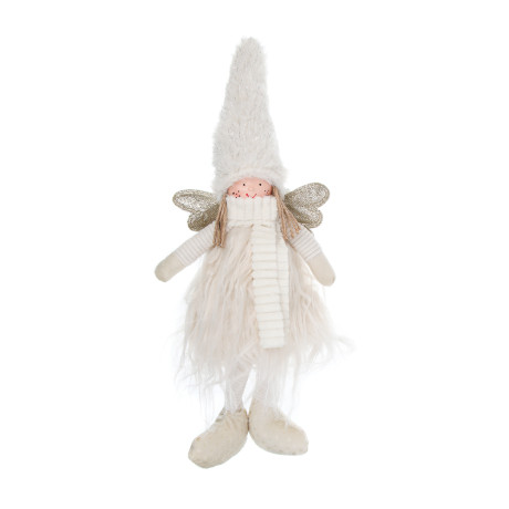 СНОУ БУМ Сувенир Ангелочек 21+13 см, полиэстер, белый, золото