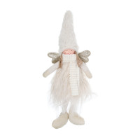 СНОУ БУМ Сувенир Ангелочек 21+13 см, полиэстер, белый, золото