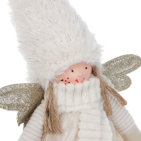 СНОУ БУМ Сувенир Ангелочек 21+13 см, полиэстер, белый, золото