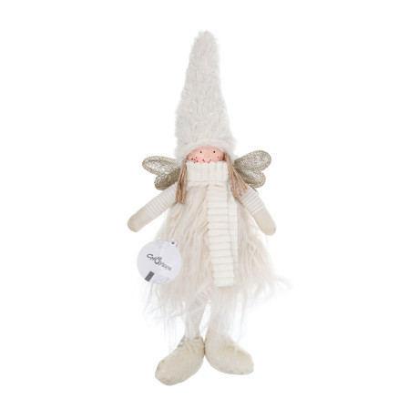 СНОУ БУМ Сувенир Ангелочек 21+13 см, полиэстер, белый, золото