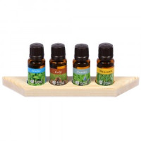 Набор эф.масел Дыхание леса (эвкалипт,пихта,кедр,мята) 4 масла по 15 мл на дерев.полочке 0