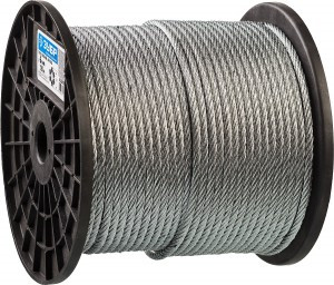 Трос ЗУБР стальной, DIN 3055, оцинк. сталь, синтетическая сердцевина, d=6мм, L=120м