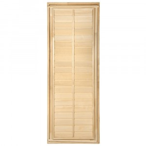 Дверь деревянная  глухая с фольгой 23,4кг/1,9х0,7м липа/короб липа 34022 Банные штучки