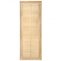 Дверь деревянная  глухая с фольгой 23,4кг/1,9х0,7м липа/короб липа 34022 Банные штучки