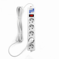 Power Cube (КУБ) Классик сет. удл.-фильтр ПВС 3х0.75 5роз. 5м 10А БЕЛЫЙ (РФ) SPG-B-15-WHITE