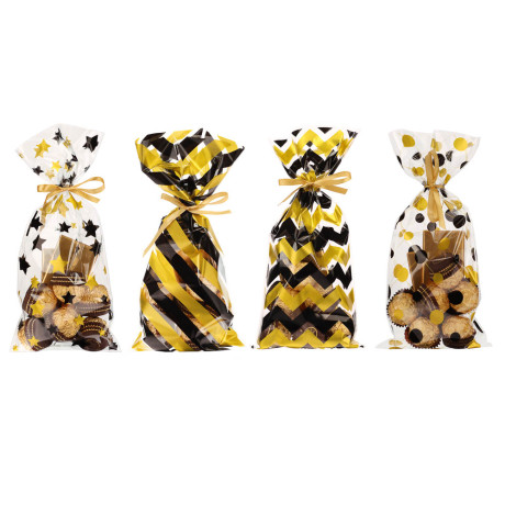 Набор подарочных мешков 20шт микс 4 дизайна, 12,5x27 см, полипропилен