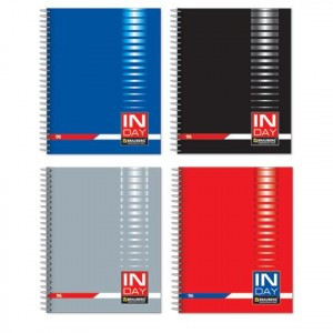 Тетрадь 96л. А4 BRAUBERG офсет, кл, евроспираль, микроперф, обл. картон+лак, "INDEX" (4вида), 400528