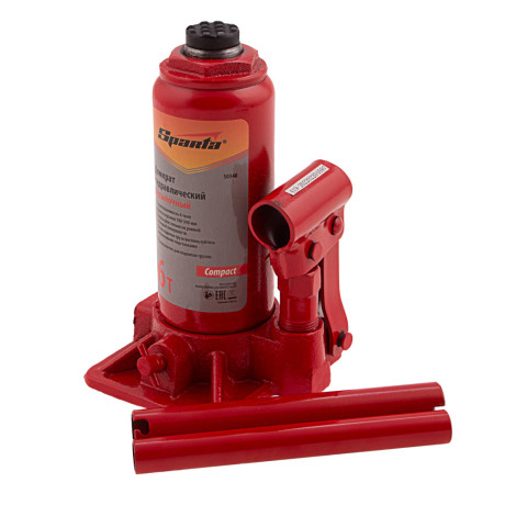 Домкрат гидравлический бутылочный, 6 т, h подъема 180 - 340 мм Sparta Compact